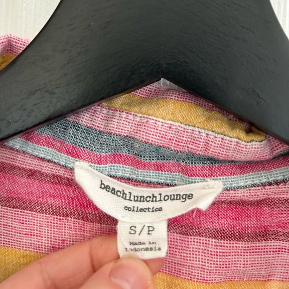 BeachLunchLounge Retro Tutti-frutti Stripe Linen Blend Size S/P - Picture 7 of 7
